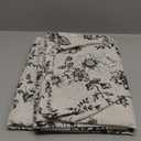 jinchan Pinch Pleated Curtains Floral Linen Blend Curtains for Living Room 96 Inches Length Black Peony Flower Printed Curtain Rod Pocket Back Tab Farmhouse Pinch Pleat Drapes with Hooks Set 2 Panels