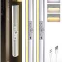 EZVALO 2 Pack Motion Sensor Closet Lights with No-Glare Design, Rechargeable Pantry Light, Rotatable Sensor, 90+CRI, 3 Color Temps & Dimmable Led Lights for Closet, Stairs, Hallway (15inch)
