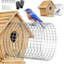 2Pcs Bluebird House Protector Guards, Stainless Bird House Entrance,Designed for The Secure of Eastern Bluebird Homes and Their Chicks (Round)