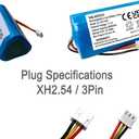 AOLIKES Triangle 11.1v 18650 3s1p 2600mAh Rechargeable Li-ion Battery Pack with XH2.54/3P Plug Connector / 5C Cells/Supports Fast Charging/DIY 12V 12.6V Batteries