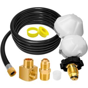 12FT F273684 Propane Hose with 2-Stage Regulator, POL Fitting & 3/8" Propane Adapter, F273684 Propane Hose Compatible with Vent-Free Heater, RV, Gill, Gas Stove, Generators, and More.