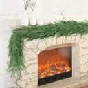 Christmas Garland Norfolk Pine Garlands Artificial Greenery Garland for Mantle Table Fireplace Stairs Christmas Decor Garland Windows Porches Holiday Garlands Indoor Outdoor Decoration (5FT)