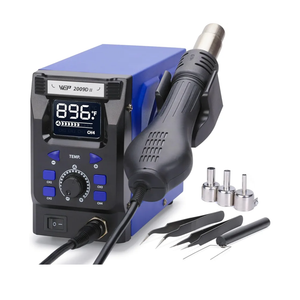 WEP 2009D-II Hot Air Soldering Station, Hot Air Rework Station with Detachable Soldering Heat Gun, 4 Preset Channels, Digital LED Display, Adjustable Temperature 212-896°F, PID Temp Stabilization