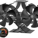 Wood Stove Fan Heat Powered | Non Electric Heat Activated Fan for Wood Burning Stove| Thermoelectric Fireplace Fan | Stove Accecories w/Thermometer