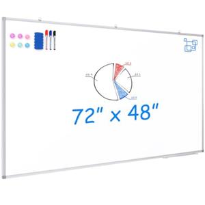 Maxtek White Board Dry Erase 72 x 48, Magnetic Dry Erase Whiteboard for Wall 6' x 4' Wall-Mounted Aluminum Frame Versatile Presentation Marker Board with a Long Pen Tray for Classroom, Office & Home