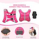 Fragraim Weighted Vest for Women Men - 8lb/10lb/12lb/16lb/22lb/25lb/30lb Weight Vest with Reflective Stripe, Detachable Phone Pouch, Ideal for Walking, Strength Training, Running, Workout, Cardio (Rose)