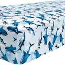 Posh Peanut Baby Crib Sheets for Boys & Girls - Viscose from Bamboo Crib Sheets for Standard Baby Mattresses (52" X 28" X 9") Sharks