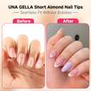 UNA GELLA Short Almond Gel Nail Tips: 504PCS Acylic Nail Tips Almond Shape Extra Short Pre Etched Half Cover 12sizes Salon Quality Soft Press On Nails DIY for Home Nails Extension