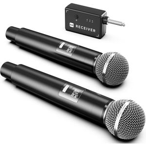 Wireless Microphones, Microphone with OnetoOne Chip Connection, 40H Duration, 200 FT Distance Receiving, Rechargeable Receiver, 40H Long Duration, Karaoke Microphone for Singing, Party