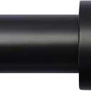Curtain Rods for Windows  Adjustable Length 4 Ft 1 Inch Diameter Window Curtain Rod with Aluminium Finials, Black