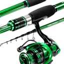 Ghosthorn Fishing Rod and Reel Combo Graphite Telescoping Fishing Pole Portable Travel Kit with Carrier Bag for Freshwater Saltwater
