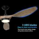 Roomratv Ceiling Fans with Lights,52 Inch,Quiet & Strong Motor,6 Speeds,3CCT,Timer,Easy to Install,Black Modern Ceiling Fan for Living Room,Bedroom,Kitchen,Office,Farmhouse,Patios, 52 inches-3 blades