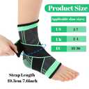2pcs Green Ankle Brace for Kids, Adjustable Compression Ankle Sleeves for Children Sports, Running, Dance, Fitness, Breathable Polyester Fiber Support (Small)