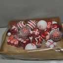 UPSINGK 72pcs Christmas Ball Ornaments for Xmas Tree Red White Large Christmas Ornaments Shatterproof Christmas Tree Decorations Balls with Hanging Loop for Holiday, Wedding, Party Decors (Multi-Size/72 count)