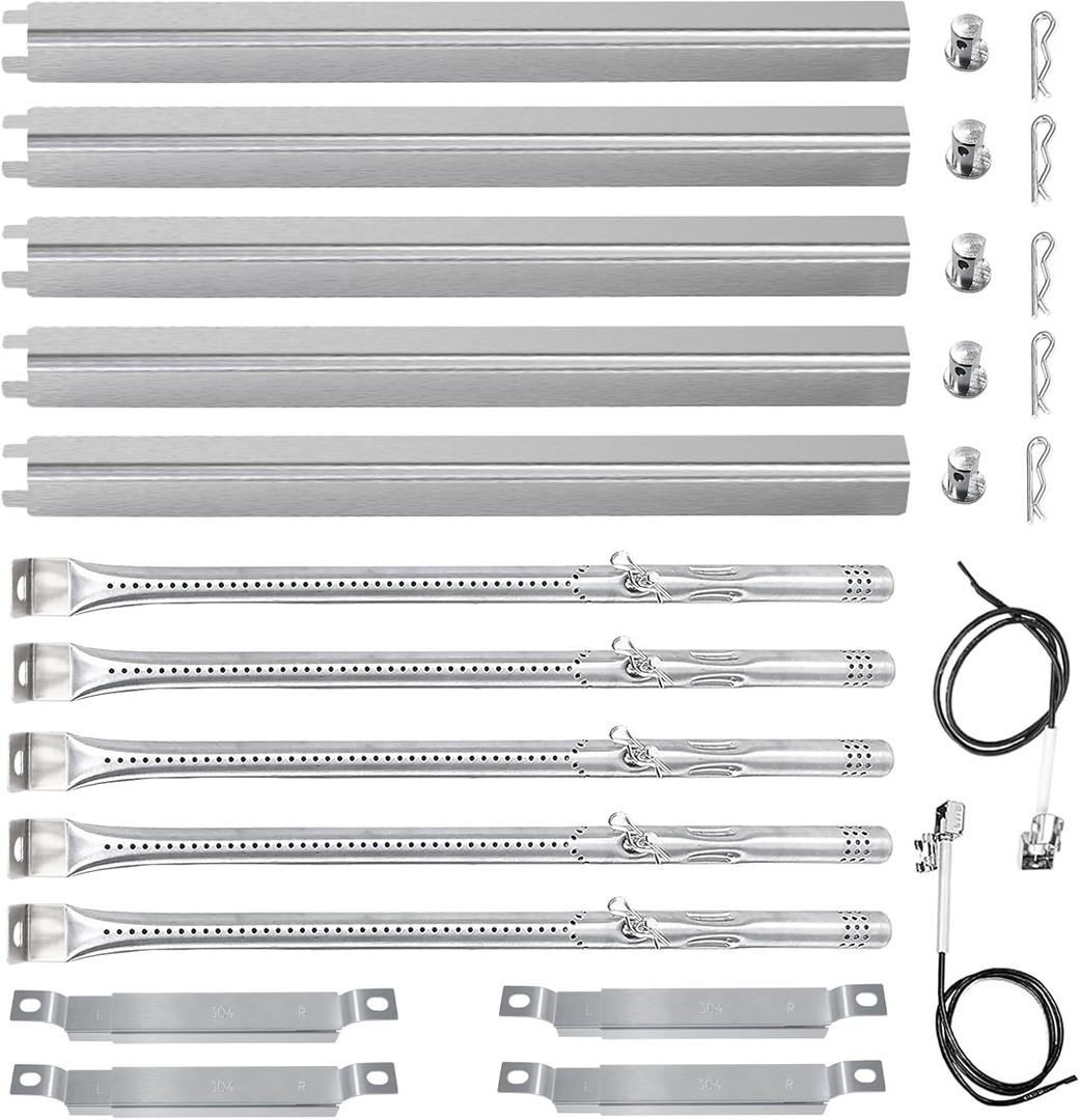 15.4" Grill Burner Kit for Charbroil Performance II 5 & 6 Burner Grills 463448021 463451022 463465022; Charbroil Grill Replacement Parts;Charbroil Burner Replacement;Heat Plates (5-Burner)