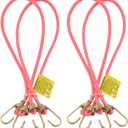 Marcobrothers Multipurpose Mini Bungee Cord with Steel Hook for Tarps, Tents, Camping Accessories and Auto Park Accessories (14 inch X 4, Pink)