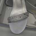 DREAM PAIRS Womens Low-Chunk Low Heel Pump Sandal (9, Silver/Rhinestone)