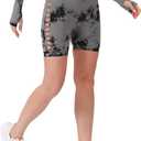 Tie Dye Workout Shorts for Women High Waist Scrunch Butt Lift Seamless Booty Gym Yoga Shorts (L)