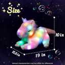 Hopearl LED Musical Stuffed Unicorn Playset Lighting Up Singing Plush Toy Mommy Unicorn with 3 Baby Unicorns in her Tummy Lullaby Animated Soothe for Mom Toddlers Girls, Rainbow, 19''