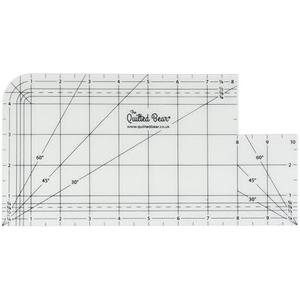 The Quilted Bear Hot Ironing Ruler - Non-Slip Ironing Quilting Rulers & Hot Hem Ruler for Sewing & Quilting, with Multiple Inch & Angle Markings (5" x 10")