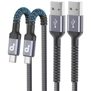 USB C Cable 10FT, 2Pack Long USB A to USB C Charger Cable, Type C Cable 3A Fast Charging Upgraded Extra Durable Braided USBC Cord Compatible with iPhone 17/16 15 Pro Max/Samsung Galaxy S23/LG and More