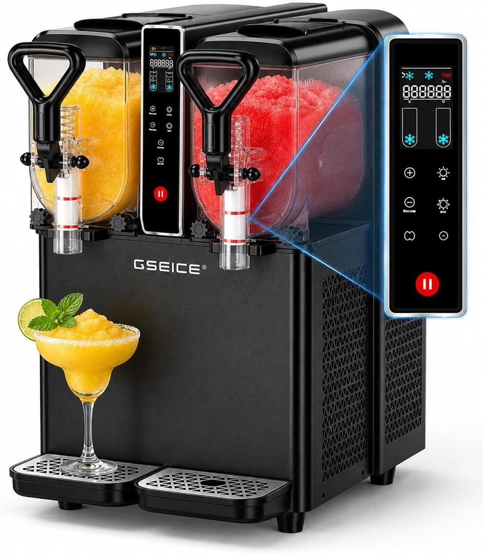 GSEICE 8L/2.1Gal Slushie Machine for Commercial & Home Use | Frozen Drink Maker for Slushy,Margaritas,Frappés,Milkshake and More