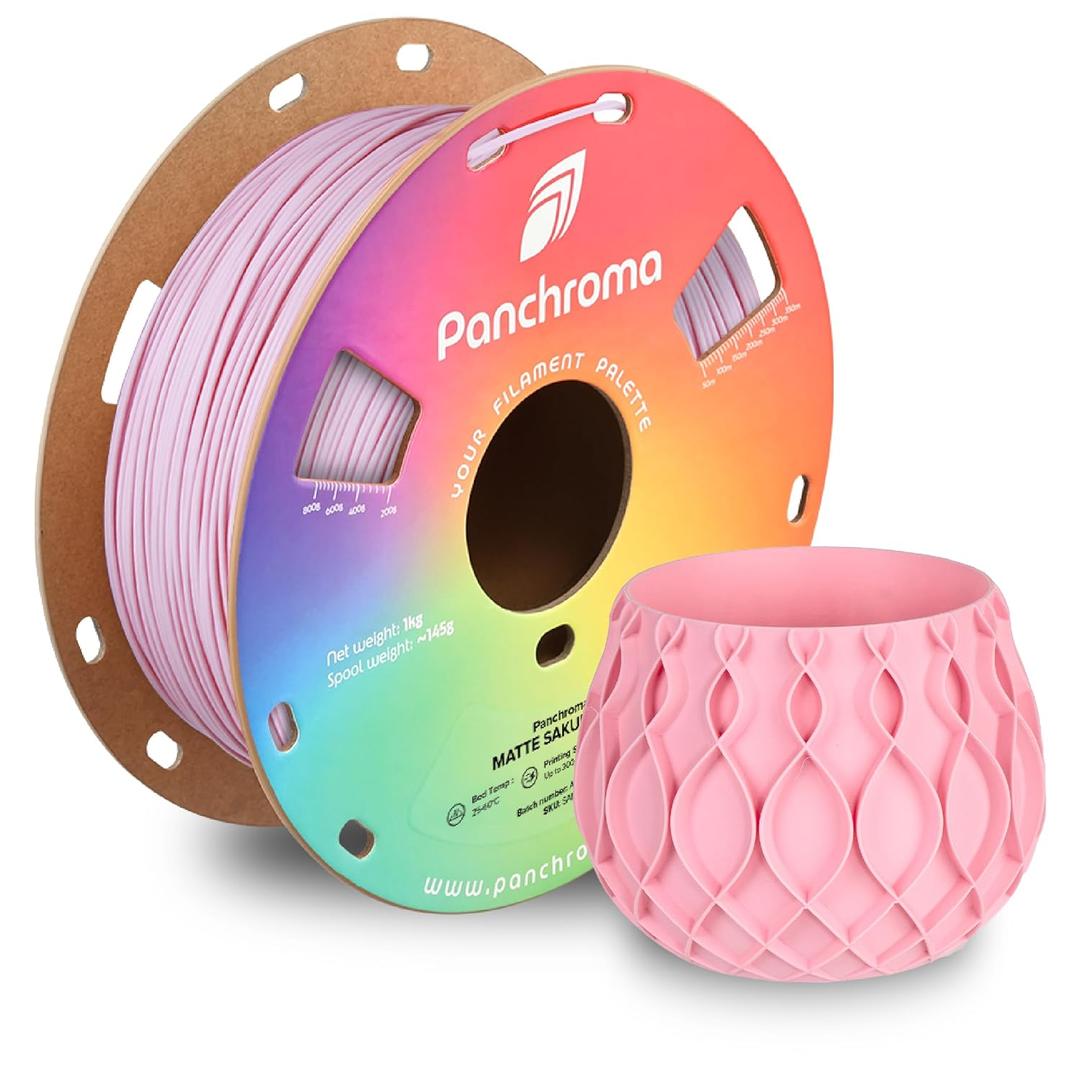 Polymaker Panchroma Matte PLA Filament, Matte Sakura Pink 1.75mm 1kg 3D Printing Filament, Formerly Polyterra Matte 3D Printer PLA Filament, Fit Most FDM 3D Printers, 1kg Spool (2.2lbs)