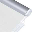 ALLBRIGHT Thermal Insulated Fabric 100% Blackout UV Protection Striped Jacquard Roller Shades for Windows,Easy to Install (LightGray, 33'')
