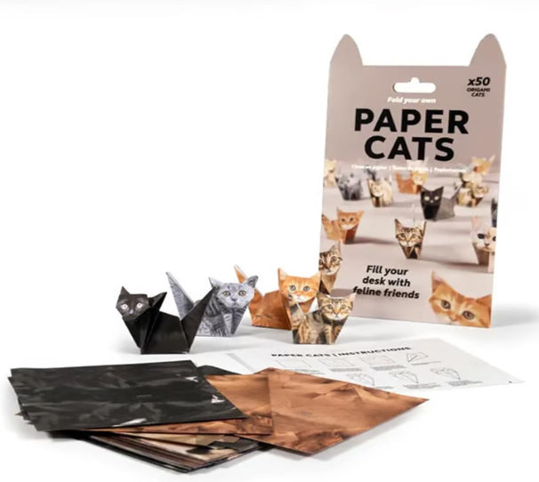 DIY Paper Cats - 50 Sheets DIY Origami Paper to Fold Cute Cat Figures, Fun Creative Art Project, Fun Craft Activity for Adults & teens，Desk Decor and Gift for Pet Lovers (Cat)