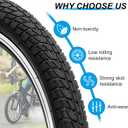 Kids Bike Tires and Tubes Set: 2-Pack 16x1.95/20x2.125 Inch Folding Bicycle Tires, Puncture-Protection Inner Tubes Schrader Valve with Tire Levers for BMX MTB