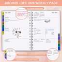 2 x 2026 Planner - Weekly & Monthly Planner Runs January 2026 to December 2026, 6.25" x 8.25", 12 Monthly Tabs, 14 Notes Pages, Inner Pocket, Flexible Cover with Twin-Wire Binding, Planners 2026