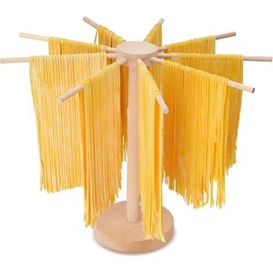 Pasta Drying Rack,Large Wood Pasta Rack Collapsible for Drying Pasta,Noodles,and Cooking,Fresh Pasta Noodle Spaghetti Dryer Hanger Stand