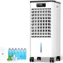 Portable Air Conditioners, 4-IN-1 Evaporative Air Cooler & Swamp Cooler, 3 Speeds 4 Modes with 2-Gal Water Tank, 15-20 FT/S Airflow, Remote and Touch Control for Indoor Home Use