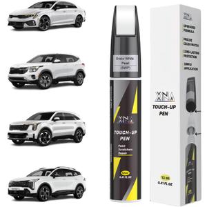 XNA Snow White Pearl(SWP) for KIA Touch Up Paint, 2 in 1 Car Scratch Remover with Pen Tip and Brush, Exact Color-Matched for Car Paint Scratch Repair, Quick & Easy Fix Chips and Nicks