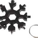 18 in 1 Multi-function Camping Hiking Wrench, Outdoor Tool Pocket Keychain Hex Wrench Multipurpose(Black)