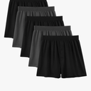 Underwear Mens Boxers Cotton Underwear for Men Boxer Shorts knit Black and Gray L