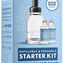 MRS. MEYER'S CLEAN DAY Foaming Hand Soap Dispenser & Concentrate Starter Kit,1 Glass Dispenser (10 Fl. Oz.) & 2 Concentrated Refills (2 Fl.Oz. each),Rain Water, Makes 20 Fl. Oz. of Foaming Soap Total