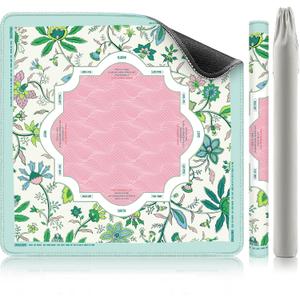 XINTONG American Mahjong Mat, 3232 Inches,3mm Thickness | Mahjong Mat for Table with Rules, Anti-Slip,Waterproof, Noise Reduction, Wrinkle-Free Mah jongg Mat.(Pastel Floral Wave)