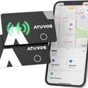 2025 New [Apple MFi Certified] ATUVOS Rechargeable Wallet Tracker Card, Slim 1.6mm Wallet Card Tracker Tag Works with Apple Find My (iOS Only), Item Locator for Luggage Tags, IP67 Waterproof, 2 Pack