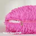 FUTEI Pack of 2 Faux Feather Plush Throw Pillow Covers 18x18 Inch Soft Fluffy Solid Farmhouse Decorative Cushion Cases Modern Luxury Accent for Couch Bed Living Room, Hot Pink