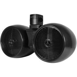 Rockville DWB80B Dual 8" 800W Marine Wakeboard Tower Speakers, 4 Ohm, ABS Enclosure, Titanium Tweeter, 360 Degree Swivel Mount, Black, for Boats, Jeeps, ATVs & UTVs
