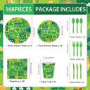 168pcs St Patricks Day Paper Plates Napkins St Patricks Day Decorations for Irish Disposable Party Tableware Set Party Supplies Serve 24 Guests