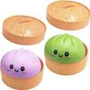 2 Pcs Dumpling Squishy, Mystery Squishy Dumpling Box, Fidget Toys Adults & Teens, Stocking Stuffers, Sensory Stress Ball Squeeze Toys for Stress Relief (Green Purple)