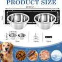 LemonRoad 2 Pcs 57oz Stainless Steel Dog Kennel Swivel Feeder Bowls with Swivel Gate Mountable Dog Feeding Station(23.6" X7") for Large Medium Dogs Feeding Cages Crate Outdoor Kennel