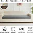 Couch Covers for 3 Cushion Sofa Pet Friendly Couch Cushion Covers Universal Sofa Covers Washable Stretch Slipcovers for Sectional Sofa (Texture Gray,Large Triple Seat Cover)