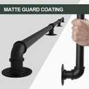 Hand Rails for Indoor Stairs, 8FT Metal Stair Railing Indoor, Dia. 1.24, Matte Guard Coating, 400LBS Load Capacity Wall-Mounted Pipe Staircase Handrails for Indoor & Outdoor Use