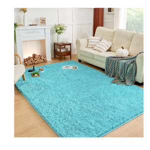 Andency Blue Area Rugs 9x12 for Living Room Home Decor, Large Shaggy Bedroom Carpet, Non-Slip Big Shag Indoor Thick Soft Fluffy Furry Fur Area Rugs for Kids Dorm Nursery Aesthetic