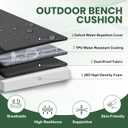 Outdoor Bench Cushion Waterproof, 59x18 Inch Bench Cushion for Outdoor Furniture, Fade Resistant Patio Furniture Cushions - Bench Pad Cushion for Garden Swing Porch Sofa Settee, Dark Grey