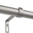 EXCLUSIVE HOME Topper 1" Indoor/Outdoor Curtain Rod and Finial Set, Matte Silver, Adjustable 84"-160"