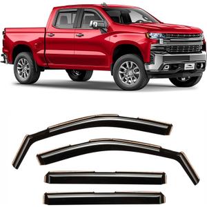 Voron Glass in-Channel Extra Durable Rain Guards for Chevy Silverado/GMC Sierra 1500 2019-2025 Crew Cab,Window Deflectors,Vent Visors,4pcs - 220089
